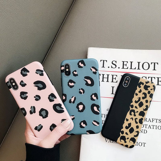 iPhone, Color Matching Leopard Print Phone Case Tide Brand Silicone Couple
