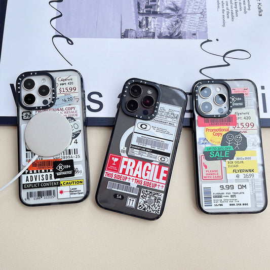 iPhone Fragile Label Drop-resistant Magnetic Phone Case